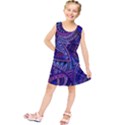 Abstract electric blue hippie vector  Kids  Tunic Dress View1