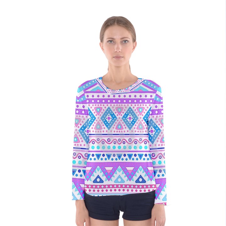 Tribal pastel hipster  Women s Long Sleeve Tee