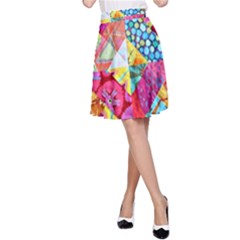 Colorful Hipster Classy A-line Skirt by Brittlevirginclothing