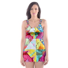 Colorful Hipster Classy Skater Dress Swimsuit by Brittlevirginclothing