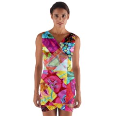 Colorful Hipster Classy Wrap Front Bodycon Dress by Brittlevirginclothing