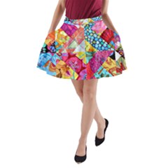 Colorful Hipster Classy A-line Pocket Skirt by Brittlevirginclothing