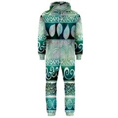 Deep Blue Tribal Hooded Jumpsuit (men)  by Brittlevirginclothing