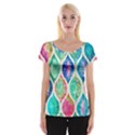 Rainbow moroccan mosaic  Women s Cap Sleeve Top View1