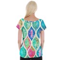 Rainbow moroccan mosaic  Women s Cap Sleeve Top View2