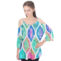 Rainbow Moroccan Mosaic  Flutter Tees