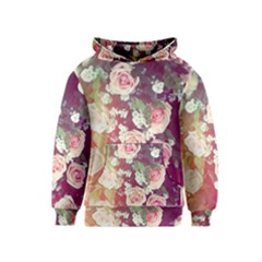 Pink Pastel Roses Kids  Pullover Hoodie