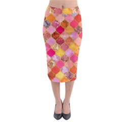 Warm moroccan mosaid Midi Pencil Skirt