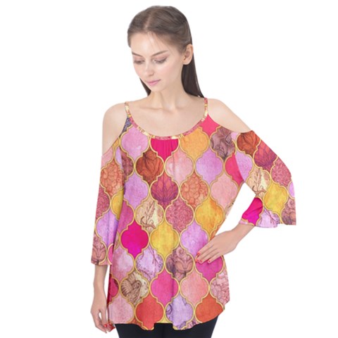 Warm Moroccan Mosaid Flutter Tees by Brittlevirginclothing