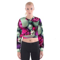 Christmas Garlands Women s Cropped Sweatshirt