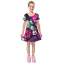 Christmas garlands Kids  Short Sleeve Velvet Dress View1