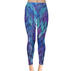 Blue Bird Feather Leggings  by Brittlevirginclothing