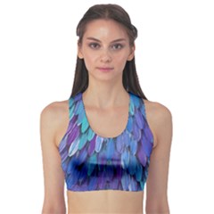 Blue Bird Feather Sports Bra by Brittlevirginclothing