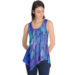 Blue Bird Feather Sleeveless Tunic by Brittlevirginclothing