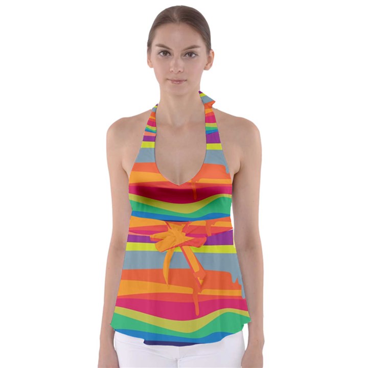 Melting paint Babydoll Tankini Top