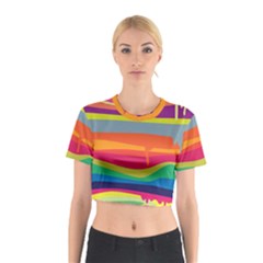 Melting Paint Cotton Crop Top by Brittlevirginclothing