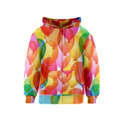 Rainbow Balloon Kids  Zipper Hoodie by Brittlevirginclothing