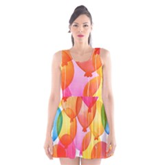 Rainbow Balloon Scoop Neck Skater Dress by Brittlevirginclothing