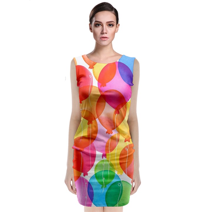 Rainbow balloon Classic Sleeveless Midi Dress