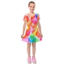 Rainbow balloon Kids  Short Sleeve Velvet Dress View1