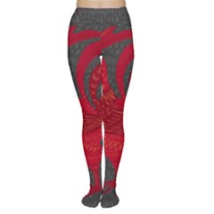 Red Fire Chicken Year Women s Tights by Valentinaart