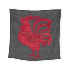 Red Fire Chicken Year Square Tapestry (small) by Valentinaart