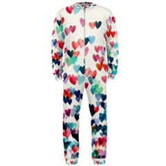 Cute Rainbow Hearts Onepiece Jumpsuit (men)  by Brittlevirginclothing