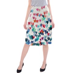 Cute Rainbow Hearts Midi Beach Skirt by Brittlevirginclothing