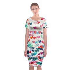 Cute Rainbow Hearts Classic Short Sleeve Midi Dress by Brittlevirginclothing