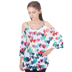 Cute Rainbow Hearts Flutter Tees