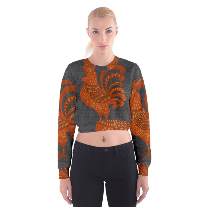 Chicken year Women s Cropped Sweatshirt