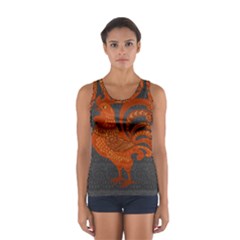 Chicken Year Women s Sport Tank Top  by Valentinaart