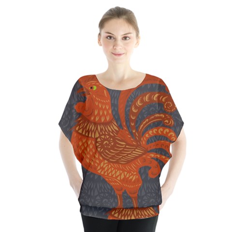 Chicken Year Blouse by Valentinaart