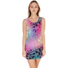 Colorful Leaves Sleeveless Bodycon Dress by Brittlevirginclothing