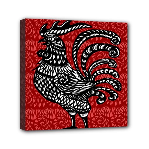 Year Of The Rooster Mini Canvas 6  X 6  by Valentinaart