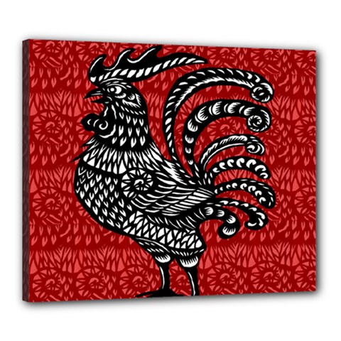 Year Of The Rooster Canvas 24  X 20  by Valentinaart