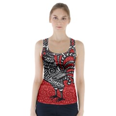 Year Of The Rooster Racer Back Sports Top by Valentinaart