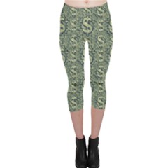 Money Symbol Ornament Capri Leggings 