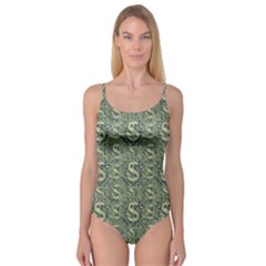 Money Symbol Ornament Camisole Leotard 