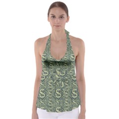 Money Symbol Ornament Babydoll Tankini Top