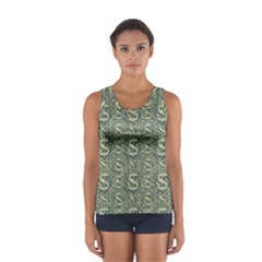 Money Symbol Ornament Women s Sport Tank Top  by dflcprintsclothing