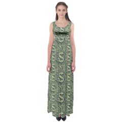 Money Symbol Ornament Empire Waist Maxi Dress