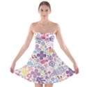 Colorful flower Strapless Bra Top Dress View1