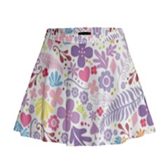 Colorful Flower Mini Flare Skirt by Brittlevirginclothing