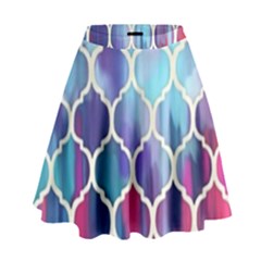 Purple Moroccan Mosaic High Waist Skirt by Brittlevirginclothing