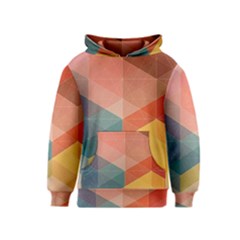 Colorful Warm Colored Quares Kids  Pullover Hoodie by Brittlevirginclothing