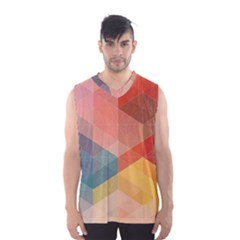 Colorful Warm Colored Quares Men s Basketball Tank Top by Brittlevirginclothing