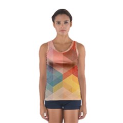 Colorful Warm Colored Quares Women s Sport Tank Top  by Brittlevirginclothing