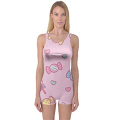 Cute Candy One Piece Boyleg Swimsuit