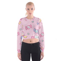 Cute Candy Women s Cropped Sweatshirt by Brittlevirginclothing